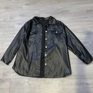 black leather jacket